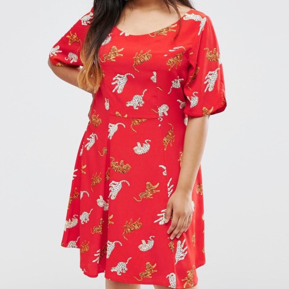 ASOS Curve Tea Dress in Leopard Print